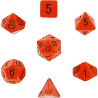 Chessex polydice set, Opaque Orange w/black