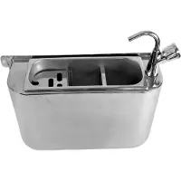 CombiSteel IJSLEPEL SPOELBAK met KRAAN 410X120X270MET WATERAFVOERGAT - WATERAANSLUITING en STANDPIJP - 7108.0025 - Horeca & Professioneel