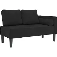 vidaXL Chaise longue met kussens fluweel zwart