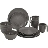 Bo Camp - Servies - Stone - 16 Stuks - Grijs
