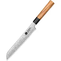 Xinzuo Professioneel Broodmes | Damascus staal (67 laags) | Octogonaal handvat van Olijfhout | PM8O Series