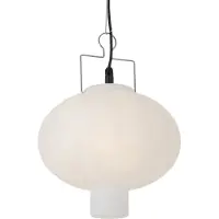 QAZQA Buiten hanglamp wit 35 cm met stekker IP44 - Pion