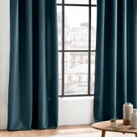 Wicotex - Gordijnen - Kant en klaar - Met ringen - 140x260cm - Blauw - 2stuks