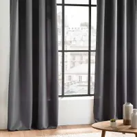 Wicotex - Gordijnen - Kant en klaar - Met ringen - 140x260cm - Grijs - 2stuks