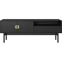 Selsey STOON - TV-meubel - 1 lade en nis - zwart