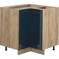 Vicco Hoekkast Fame-Line Donkerblauw hoogglans 80.5 cm zonder werkblad, Model 48864