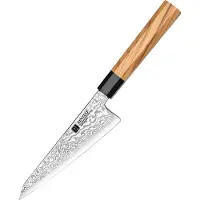 Xinzuo Professioneel Honesuki mes (uitbeenmes) | Damascus staal (67 laags) | Octogonaal handvat van Olijfhout | PM8O Series