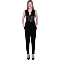 Sarcia.eu John Zack Zwarte jumpsuit met zwarte pailletten jumpsuit