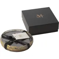 J-Line geurkaars m-chic glas goud/zwart medium-20u 19x19x4.5cm