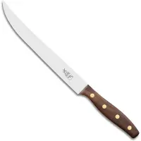 Robert Herder K6R Vleesmes - RVS - Lemmet 20 cm - Heft Walnotenhout - Geschenkverpakking