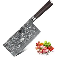 Xinzuo B1H Series – Cleaver (Koksmes) – Professioneel – Gehamerd Damascus staal (67 laags met kern van 10Cr15CoMoV) – Vlijmscherp keukenmes – Inclusief geschenkdoos