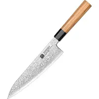 Xinzuo Professioneel Koksmes | Damascus staal (67 laags) | Octogonaal handvat van Olijfhout | PM8O Series
