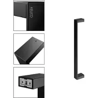 Keuco Handdoekhouder van metaal, zwart mat, eenarmig, verticaal, 45 cm hoog, voor badkamer en gastentoilet, wandmontage, Edition 11 Black Selection