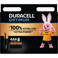 Duracell Alkaline Optimum AAA-batterijen 8 stuks