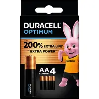 Duracell Alkaline Optimum AA-batterijen 4 stuks