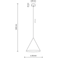 TK Lighting Hanglamp Cono , dimbaar, zwart, Woon-/ Eetkamer, metaal, Modern, hanglamp