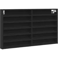 vidaXL Vitrinekast 100x8,5x58 cm bewerkt hout zwart