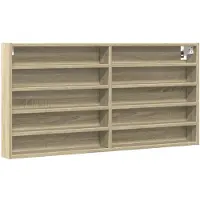 vidaXL Vitrinekast 100x8,5x50 cm bewerkt hout sonoma eikenkleurig