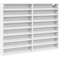 vidaXL Vitrinekast 100x8,5x75 cm bewerkt hout wit