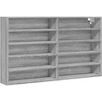 vidaXL Vitrinekast 100x15x58 cm bewerkt hout grijs sonoma eikenkleurig