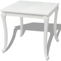 vidaXL Eettafel 80 x 80 x 76 cm hoogglans wit
