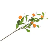 DK Design Kunstbloem citrusfruit tak mandarijn/clementine - 80 cm - oranje - kunst zijdebloemen - Kunstbloemen