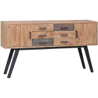 Natur24 Bijzetkast 110x30x75 cm massief teakhout