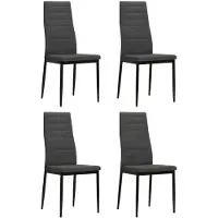 vidaXL Eetkamerstoelen stof donkergrijs 4 st online kopen