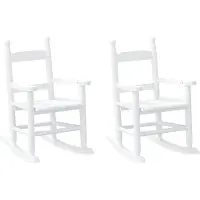 vidaXL Schommelstoelen 2 st voor kinderen massief populierenhout wit