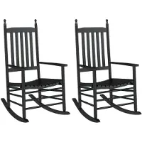 vidaXL Schommelstoelen met gebogen zitting 2 st populierenhout zwart