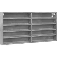 vidaXL Vitrinekast 100x8,5x50 cm bewerkt hout betongrijs