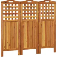 vidaXL Kamerscherm met 3 panelen 121,5x2x115 cm massief acaciahout