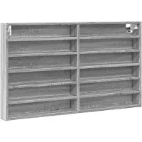 vidaXL Vitrinekast 100x8,5x58 cm bewerkt hout grijs sonoma eikenkleur
