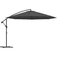 vidaXL Zweefparasol met stalen paal 350 cm antracietkleurig