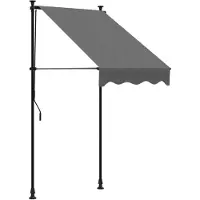 DKD Home Decor Uittrekbare zonnescherm, antracietkleurig, 100x150 cm, materiaal: stof en staal