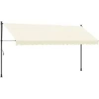 vidaXL Luifel uittrekbaar 400x150 cm stof en staal crèmekleurig