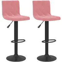 vidaXL Barkrukken 2 st fluweel roze