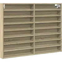 vidaXL Vitrinekast 100x8,5x75 cm bewerkt hout sonoma eikenkleurig