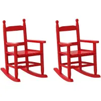 vidaXL Schommelstoelen 2 st voor kinderen massief populierenhout rood