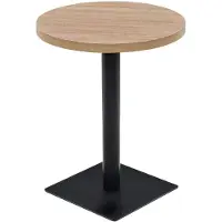 vidaXL Bistrotafel rond 60x75 cm MDF en staal eikenkleur