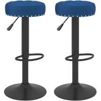 vidaXL Barkrukken 2 st fluweel blauw