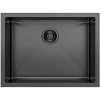 Sapho Inbouw Wastafel Zenith 60x45 cm RVS Antraciet PVD