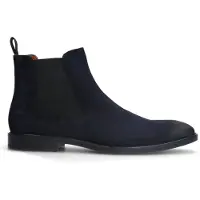 Manfield Blauwe suède chelsea boots | Maat 41