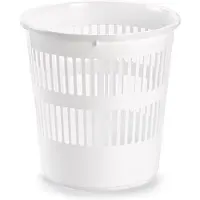 Forte Plastics Afvalbak/vuilnisbak/kantoorprullenbak plastic wit 28 cm - Prullenmanden