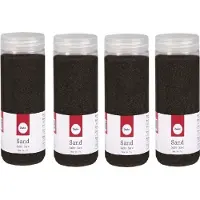 Rayher Hobby Materialen Rayher hobby Fijn decoratie zand korrels - 4x - zwart - 475 ml - zandkorrels - knutselmateriaal - 0.1 tot 0.5 mm