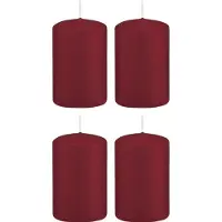 Trend Candles Cilinderkaarsen/stompkaarsen - set 16x - bordeauxrood - 5 x 8 cm - 18 branduren