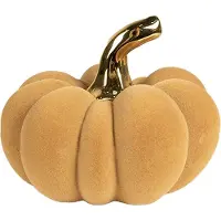 Clayre & Eef Decoratie Pompoen Ø 15x12 cm Geel Keramiek Herfst decoratie