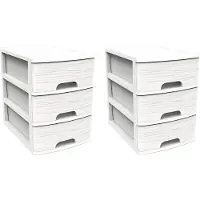 Eda Ladeblok/bureau organizer A5 - wit - 3x lades - stapelbaar - L27 x B36 x H35 cm - Ladenblokken