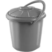 Hega hogar 2x Grijze Vuilnisbakken/prullenbakken Emmers Met Deksel 14 Liter 34 X