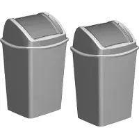 Hega hogar 2x Grijze vuilnisbakken/prullenbakken 15 liter 25 x 29 x 45 cm -